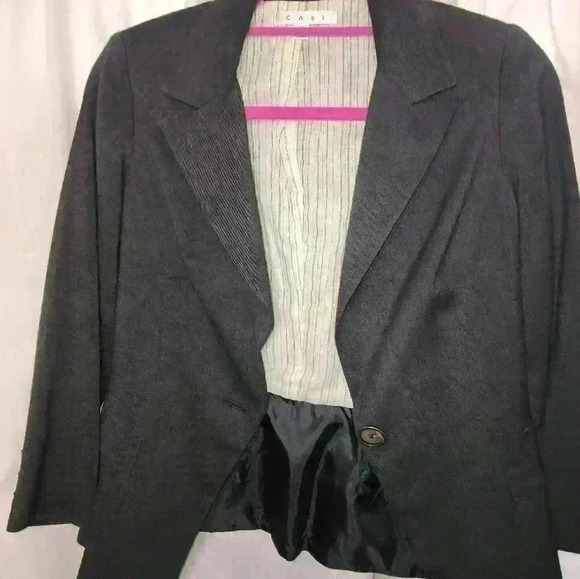 Cabi Bossy Peplum One Button Blazer Size 2 - Picture 2 of 6
